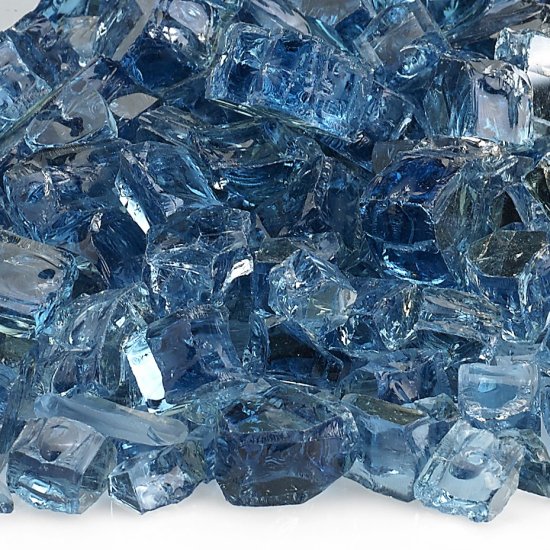 (image for) 1/2" Pacific Blue Reflective Fire Glass - Click Image to Close