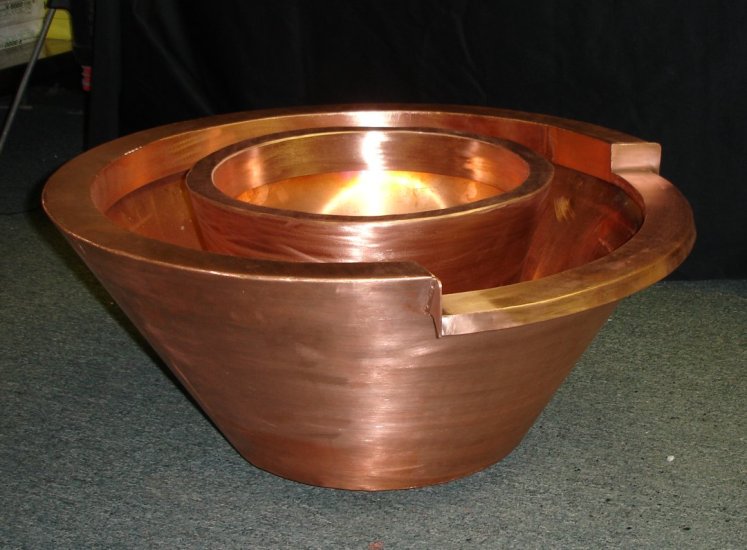 (image for) Copper Round Fire-Water Bowl - Click Image to Close