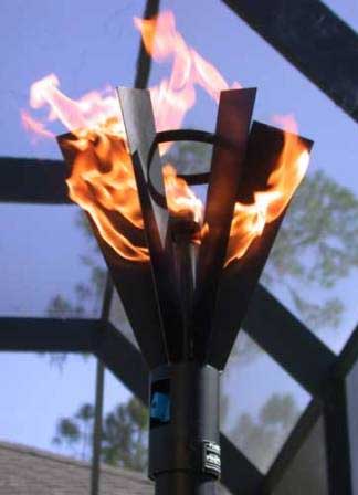 (image for) Fin-Style Gas Tiki Torch Permanent Mount