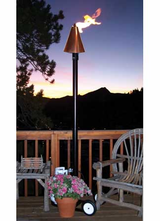 (image for) Copper Cone-Style Portable Gas Tiki Torch - Click Image to Close